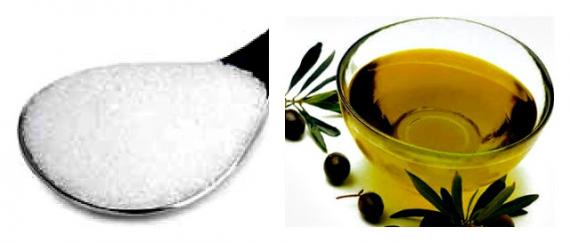 Azeite de oliva e açúcar