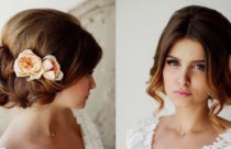 Penteados para noivas com detalhes de flores